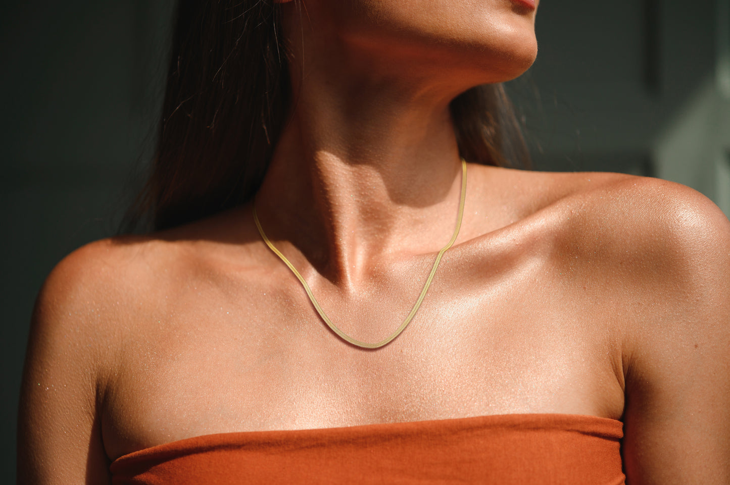Snake Chain Necklace Gold