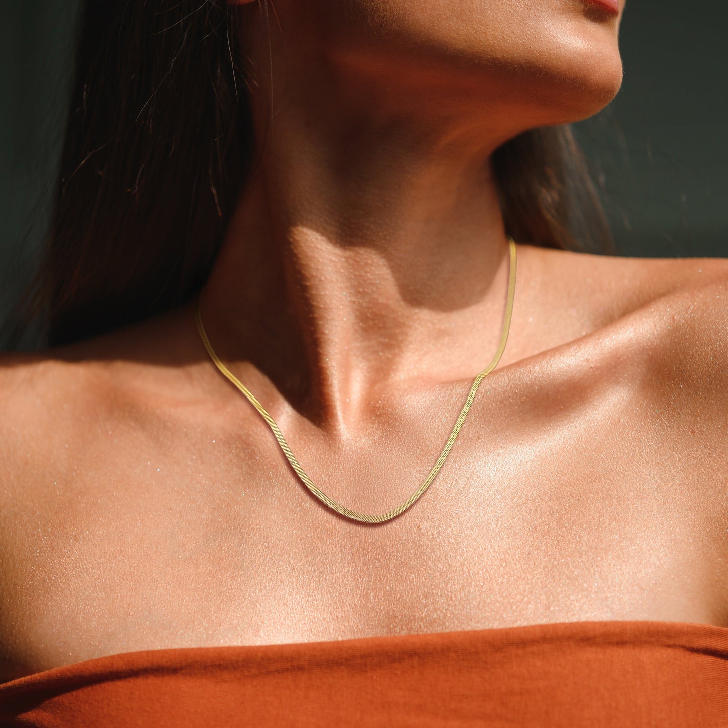 Snake Chain Necklace Gold