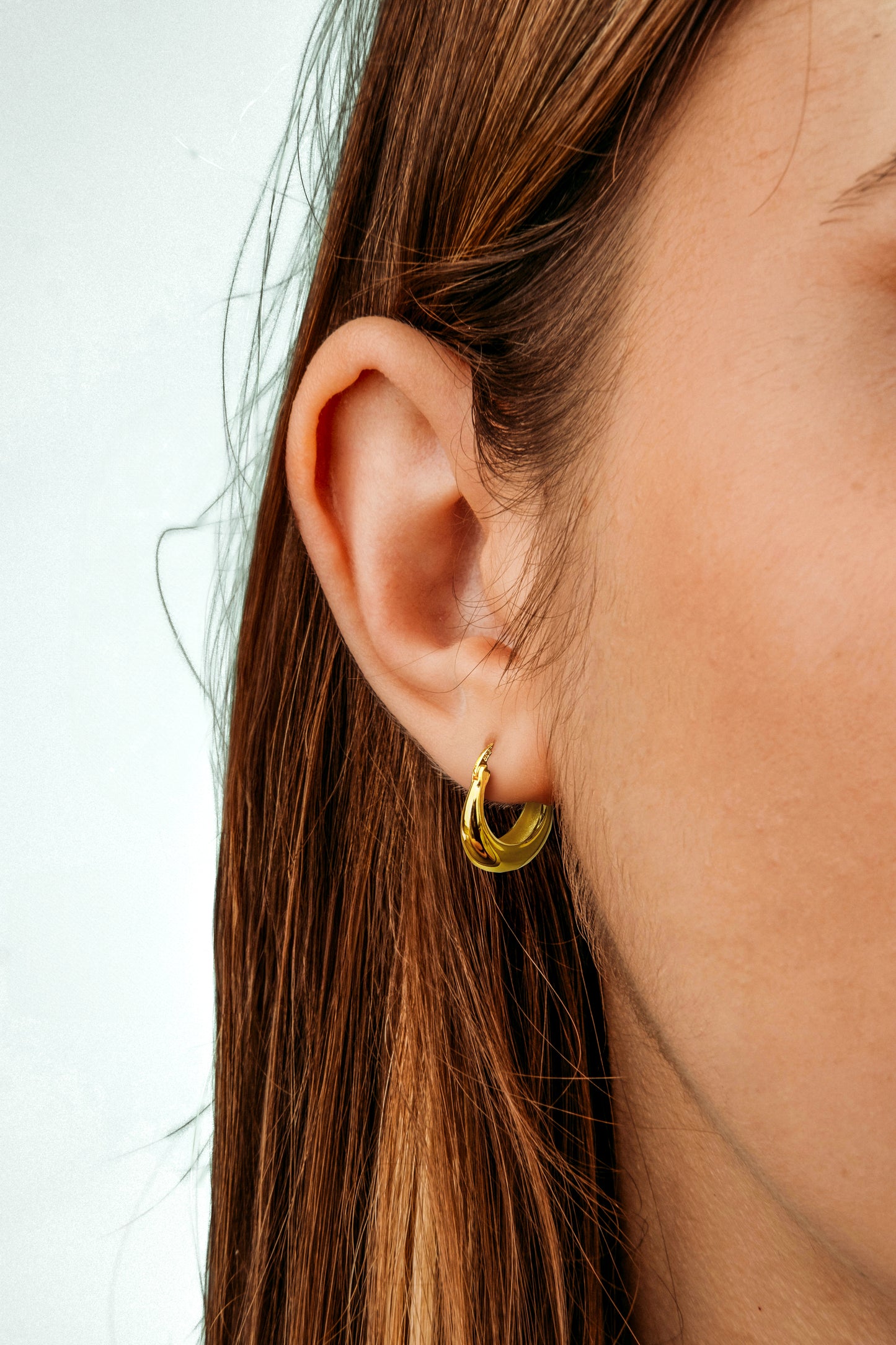 Chunky Hoop Earrings Gold Small