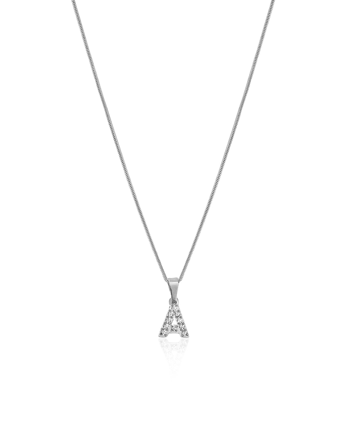 Stone letter necklace silver