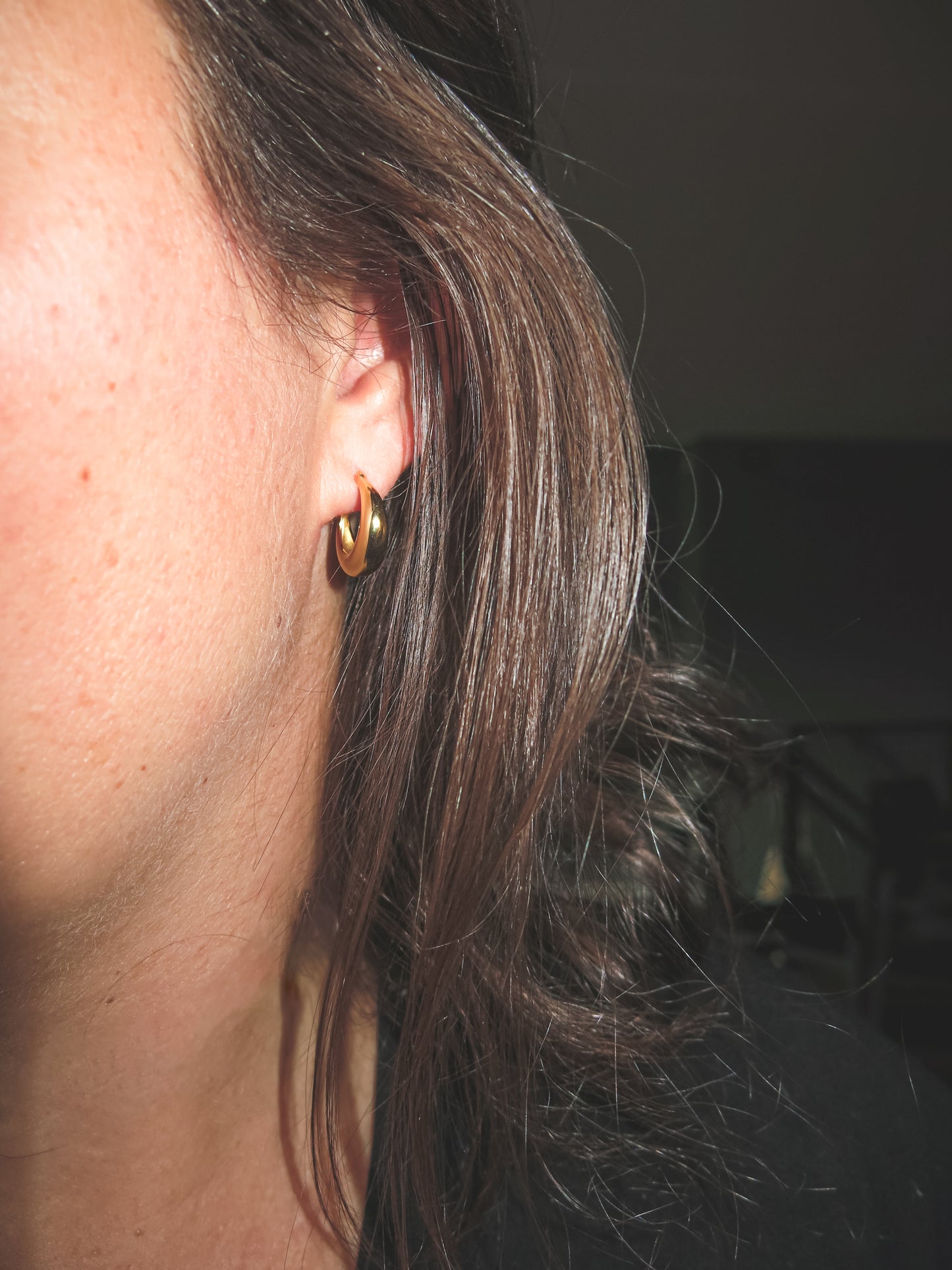 Chunky Hoop Earrings Gold Small