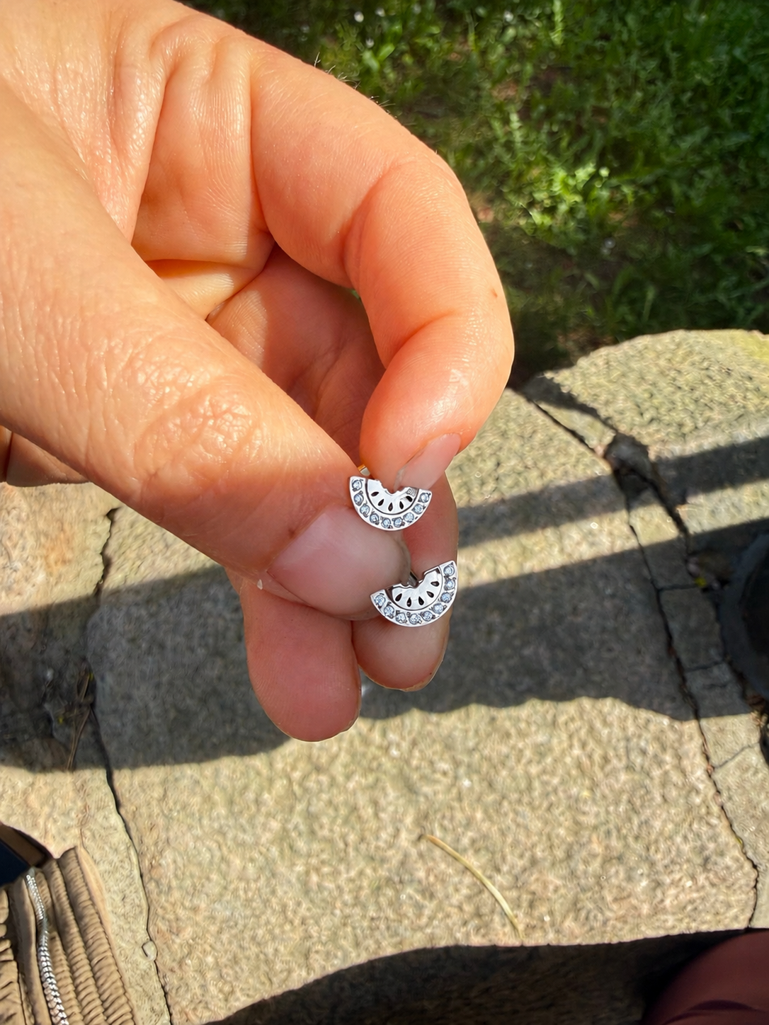 Watermelon earring silver