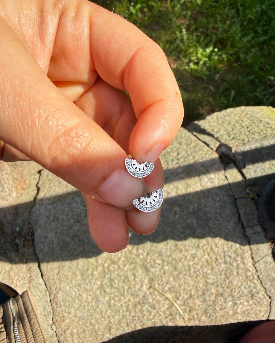Watermelon earring silver
