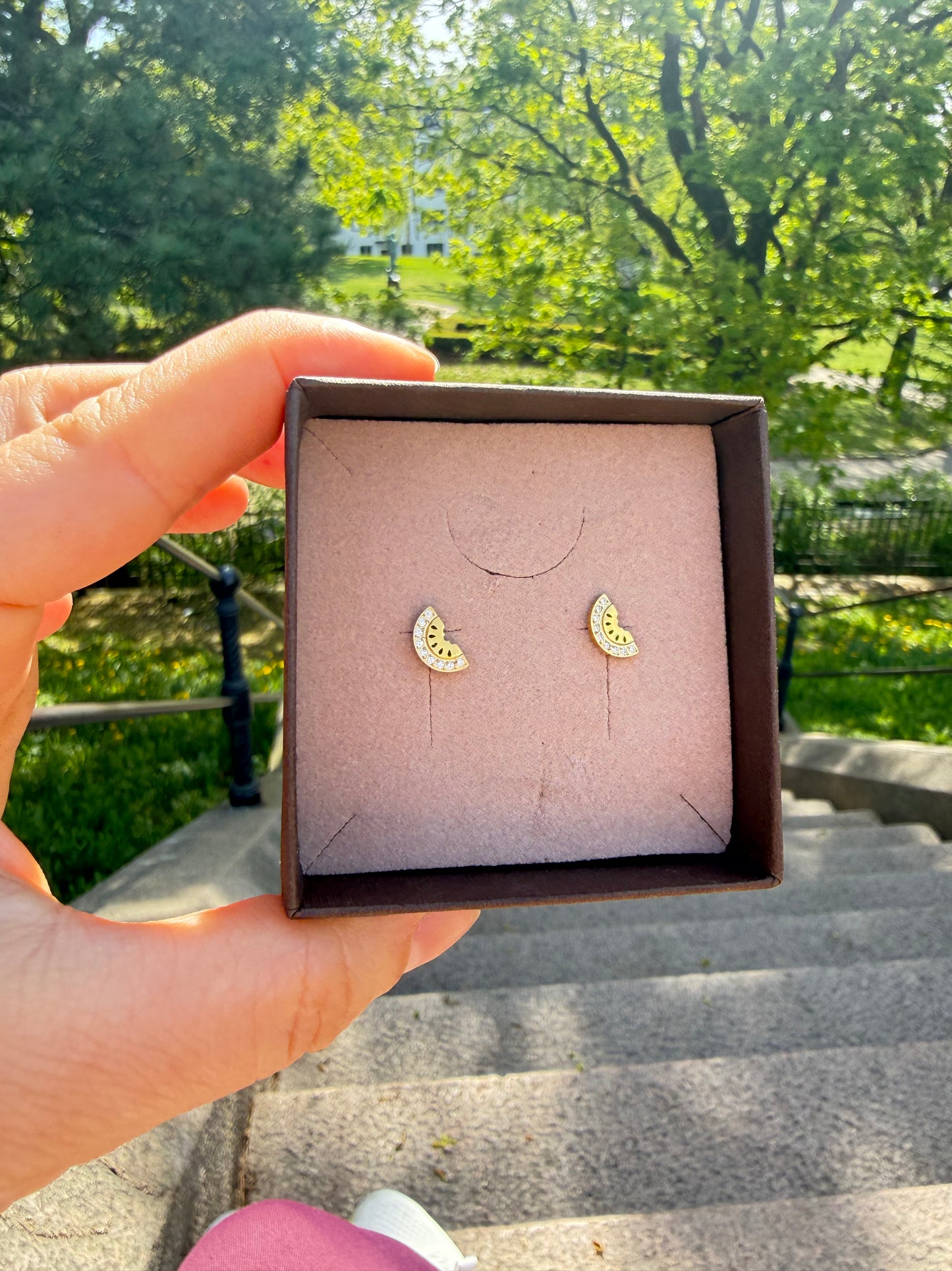 Watermelon earring gold