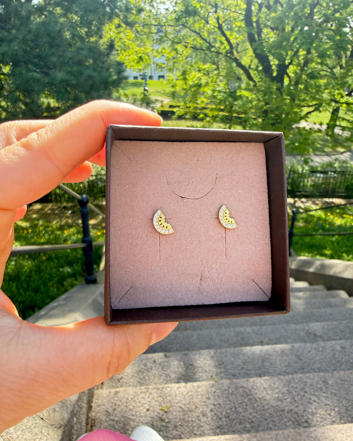 Watermelon earring gold