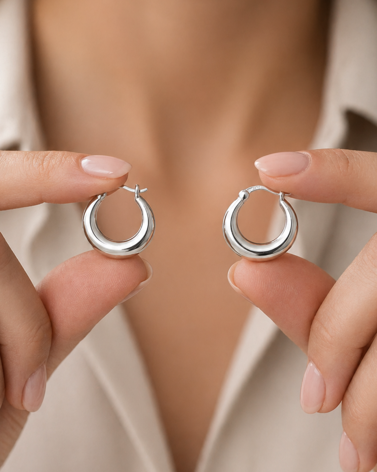 Chunky Hoop (S) - silver