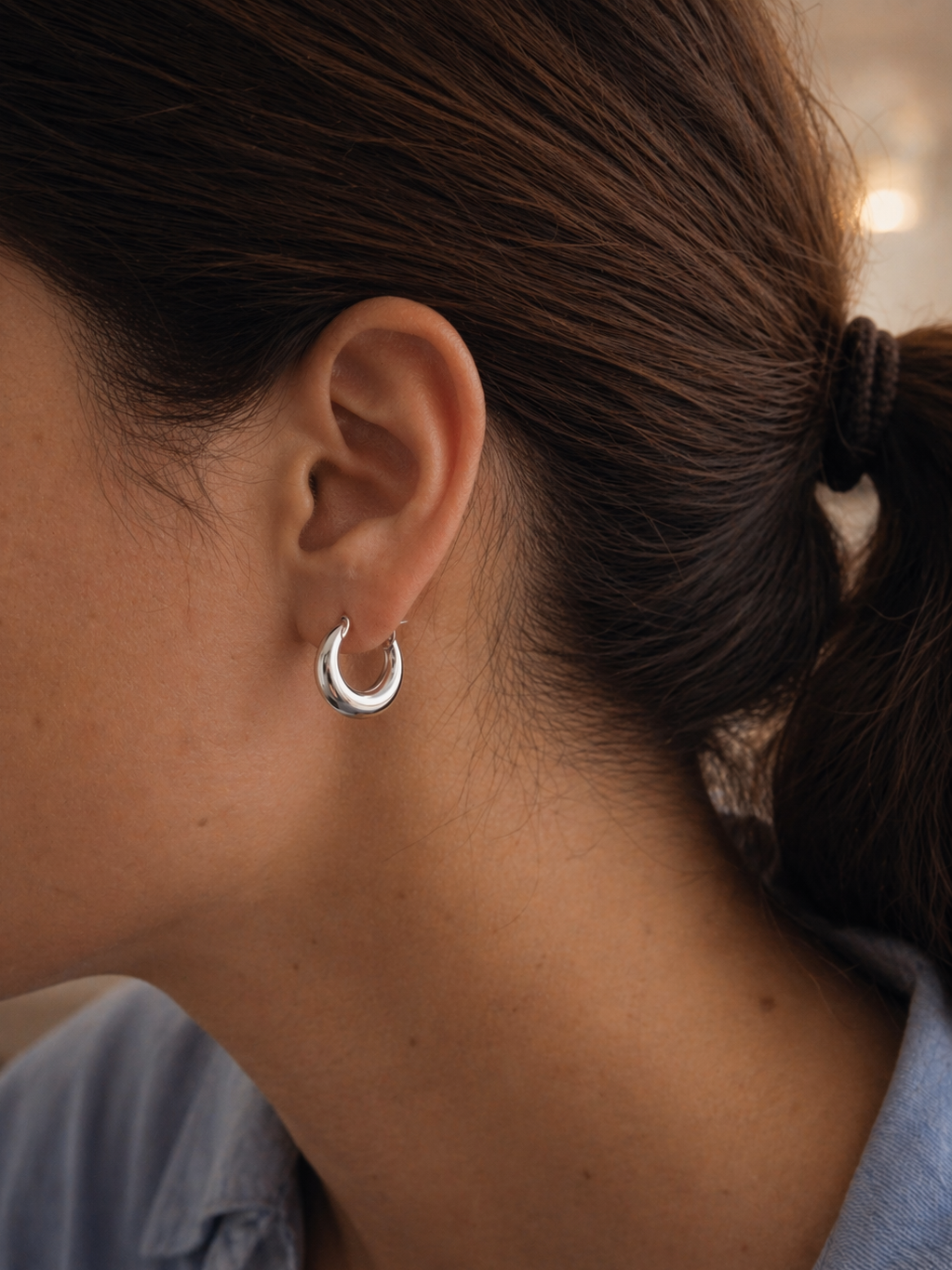 Chunky Hoop (S) - silver