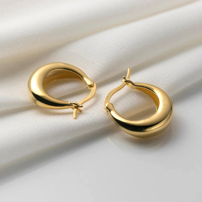 Chunky Hoop Earrings Gold Small