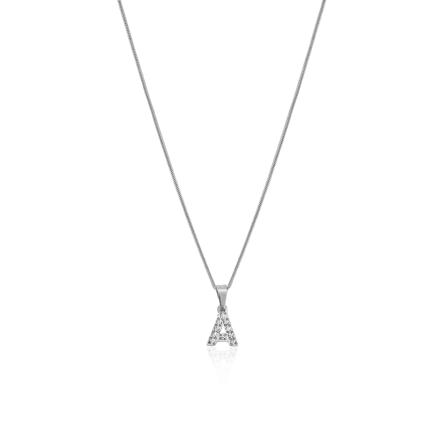 Stone letter necklace silver