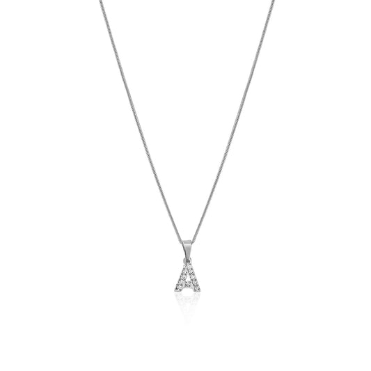 Stone letter necklace silver
