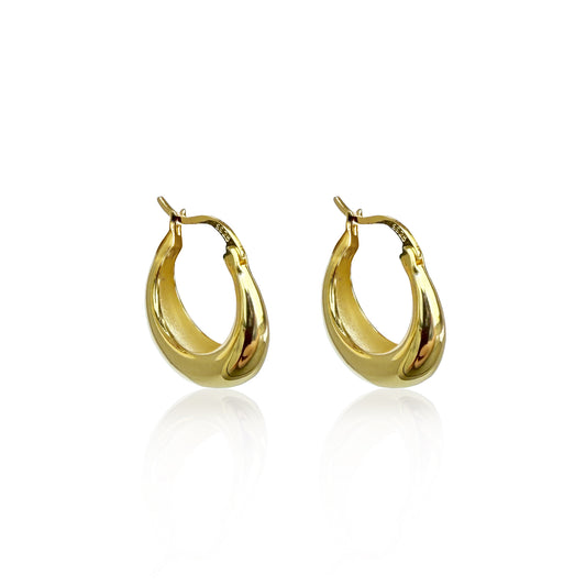 Chunky Hoop Earrings Gold Small