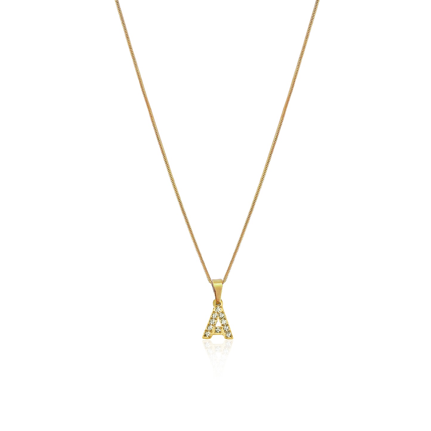 Stone letter necklace gold