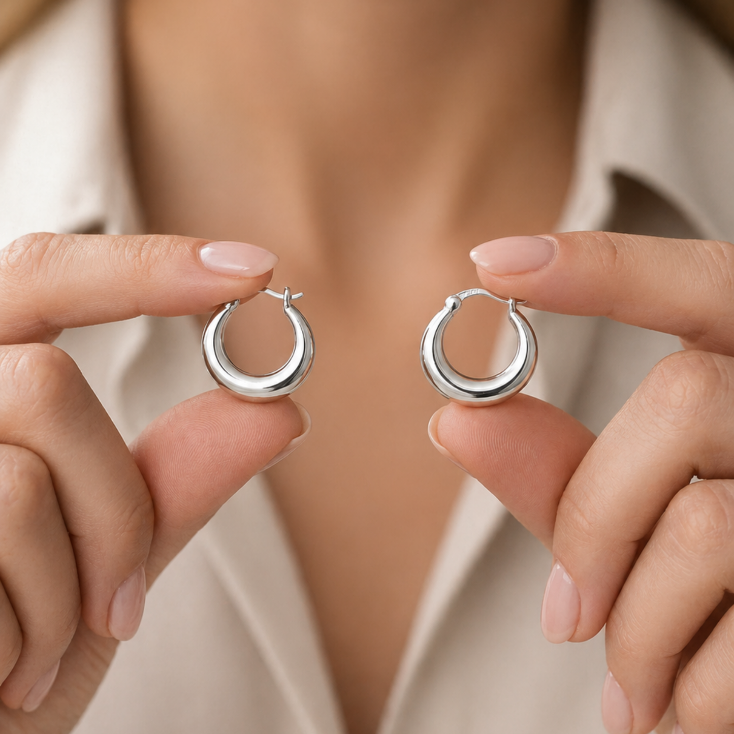 Chunky Hoop (S) - silver